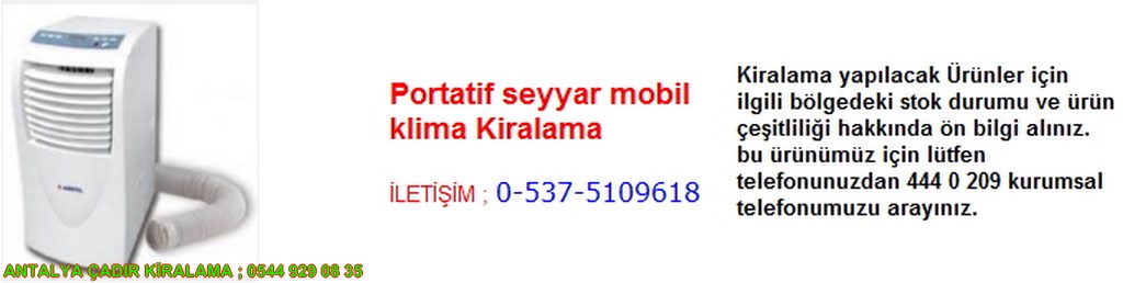antalya portatif seyyar mobil klima kiralama iletişim ; 0544 929 08 35
