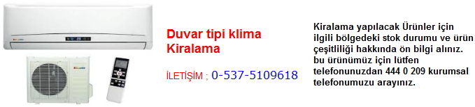 duvar tipi klima kiralama